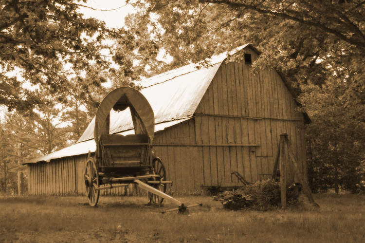 Barn and wagon...