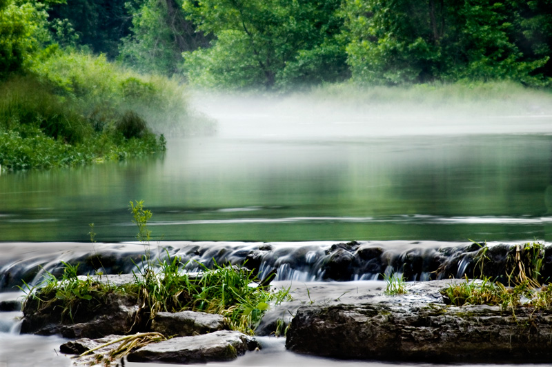 Creek with mist